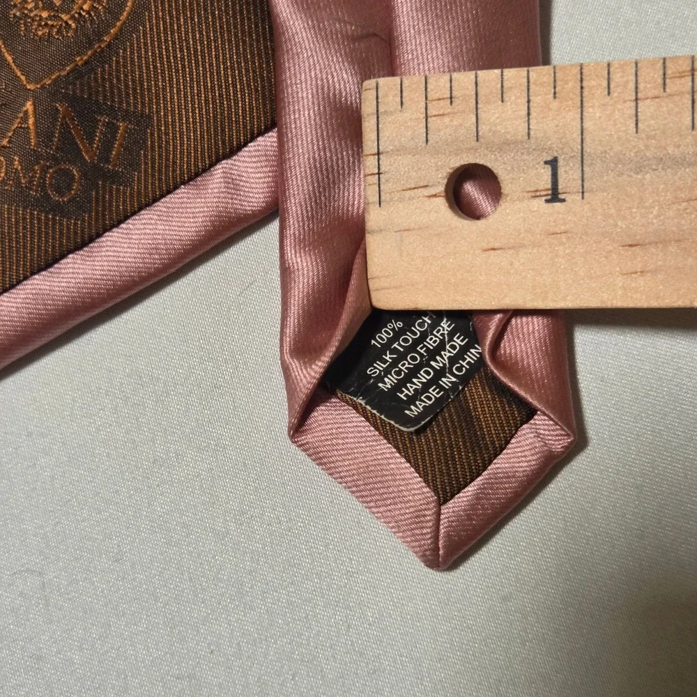 Imani Uomo Mens Silk‎ Touch Microfiber Satin Necktie Dusty Rose Pink Formal Tie